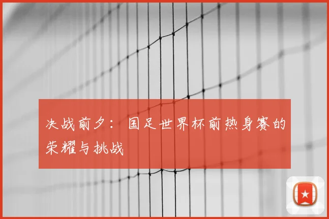 决战前夕：国足世界杯前热身赛的荣耀与挑战
